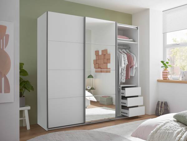 Armoire à portes coulissantes Cheptina Blanc