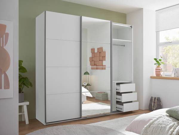 Armoire à portes coulissantes Cheptina Blanc