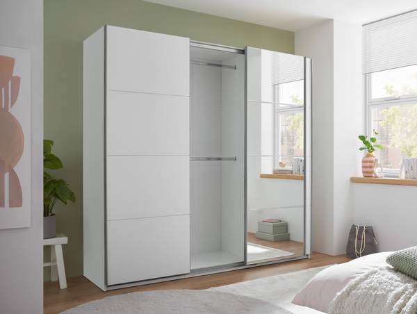 Armoire à portes coulissantes Cheptina Blanc