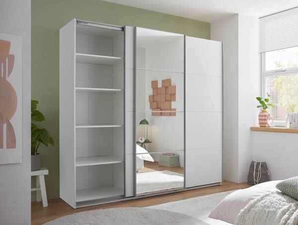 Armoire à portes coulissantes Cheptina Blanc