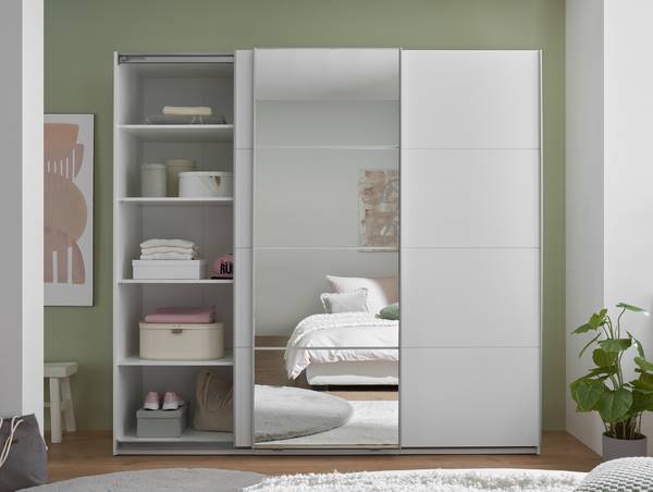 Armoire à portes coulissantes Cheptina Blanc
