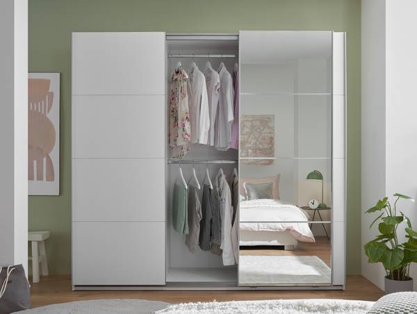 Armoire à portes coulissantes Cheptina Blanc