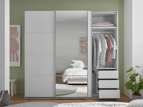 Armoire à portes coulissantes Cheptina Blanc