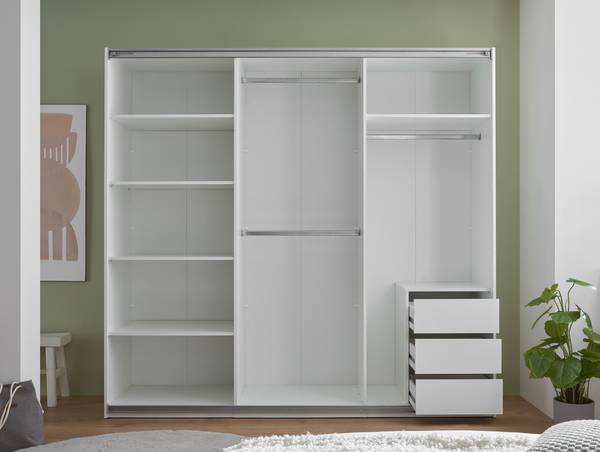 Armoire à portes coulissantes Cheptina Blanc