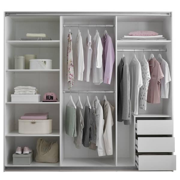 Armoire à portes coulissantes Cheptina Blanc