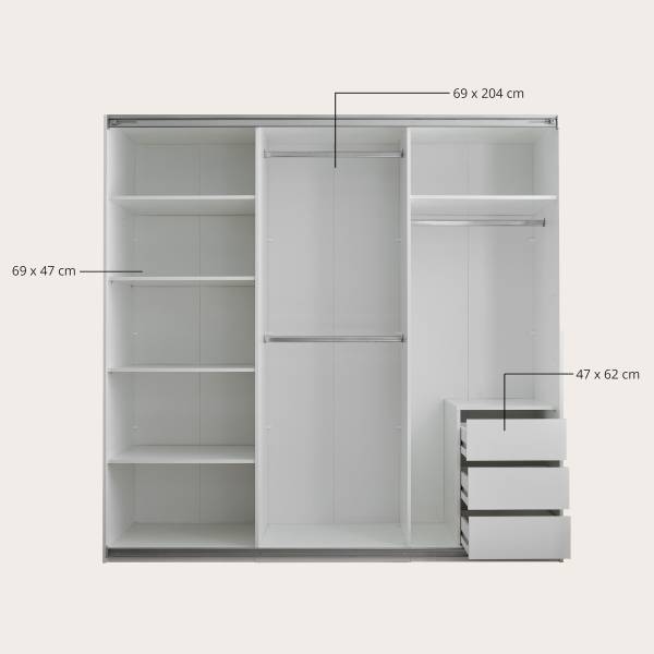 Armoire à portes coulissantes Cheptina Blanc