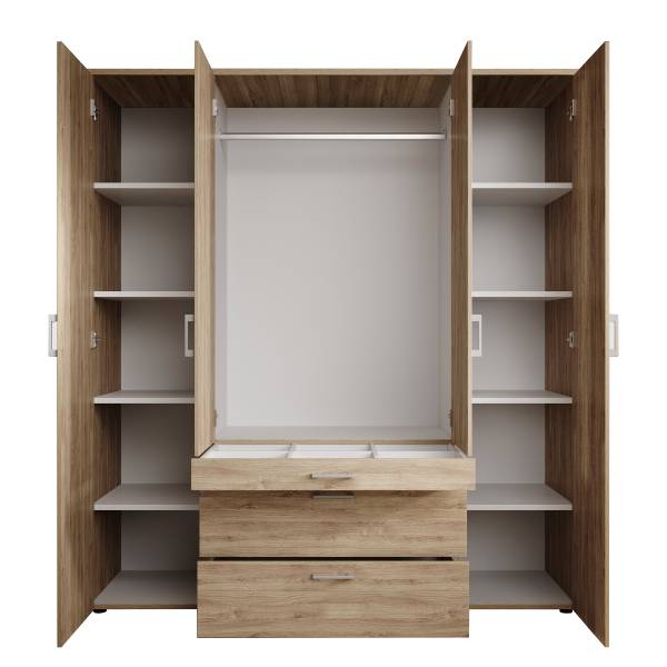 Draaideurkast Mohinora Mauvella eikenhouten look - Breedte: 180 cm