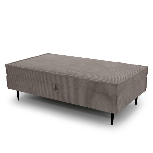 Poggiapiedi con contenitore Ainke Velluto a coste Zuri: mocca