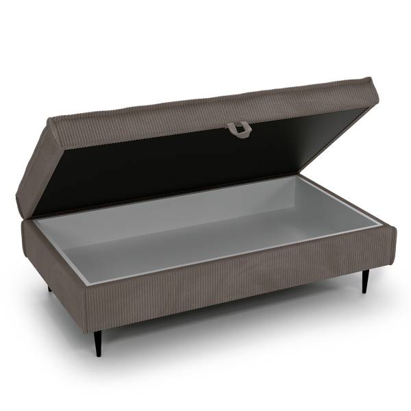 Poggiapiedi con contenitore Ainke Velluto a coste Zuri: mocca