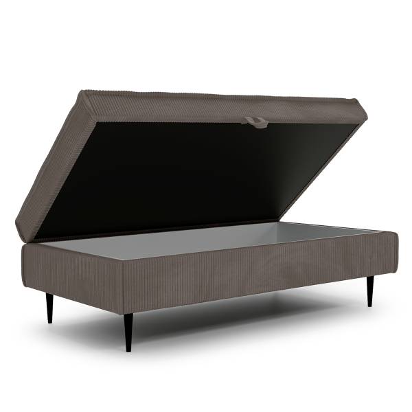 Poggiapiedi con contenitore Ainke Velluto a coste Zuri: mocca