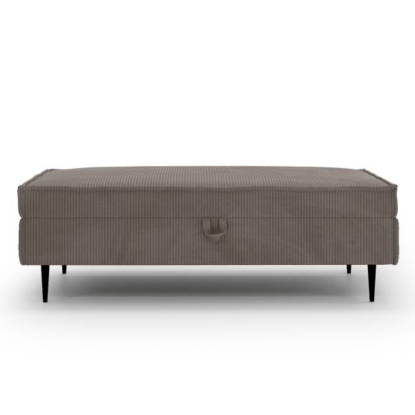 Poggiapiedi con contenitore Ainke Velluto a coste Zuri: mocca