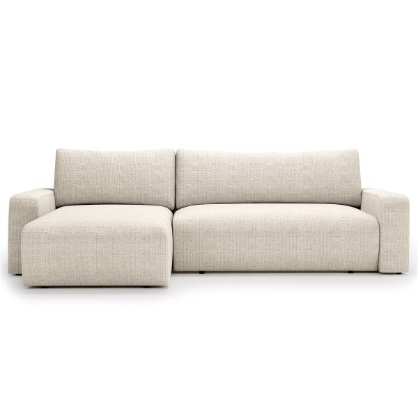 Canapé d’angle convertible BOONAH Tissu Arta: Balnc-gris