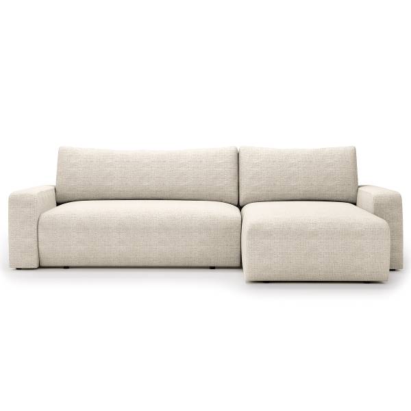 Canapé d’angle convertible BOONAH Tissu Arta: Balnc-gris