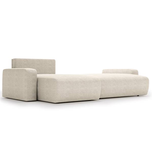 Canapé d’angle convertible BOONAH Tissu Arta: Balnc-gris