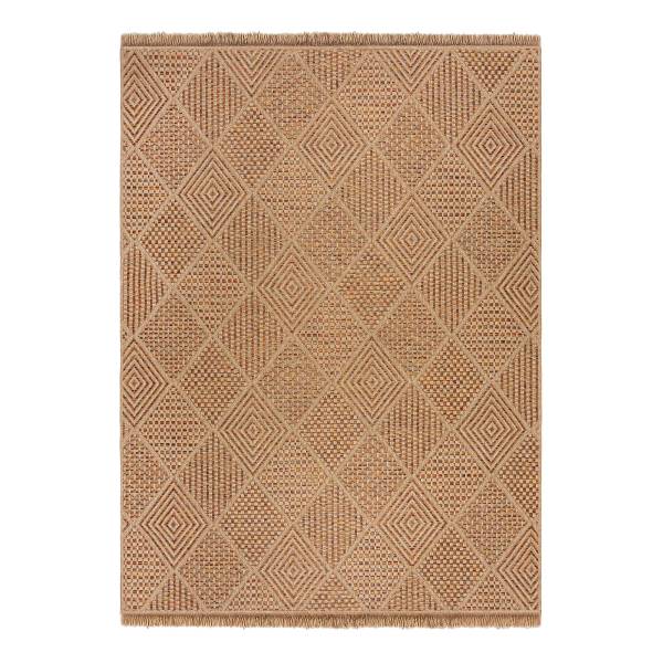 Tappeto da esterno Nora Diamond Polipropilene - Beige / Rosso - 200 x 290 cm