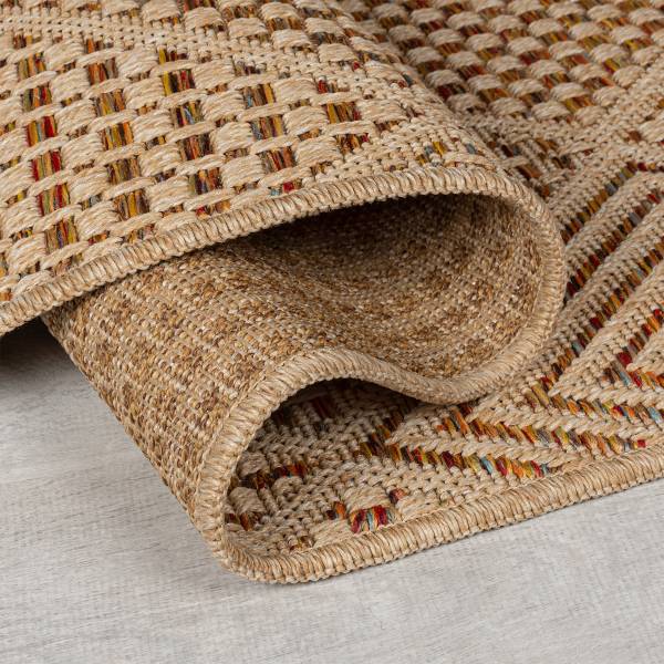 Tappeto da esterno Nora Diamond Polipropilene - Beige / Rosso - 200 x 290 cm