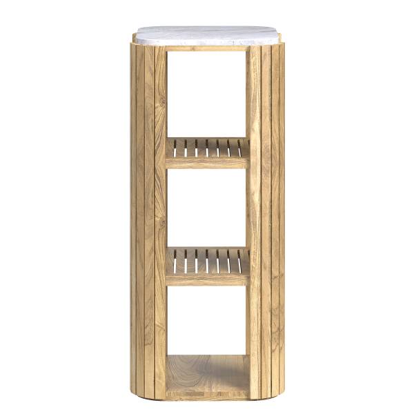 Scaffale Iyar Variante A Legno di acacia massello / marmo