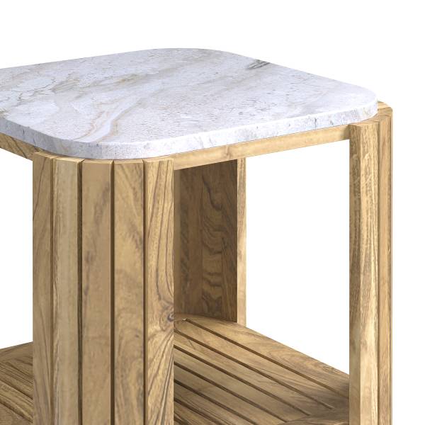 Scaffale Iyar Variante A Legno di acacia massello / marmo