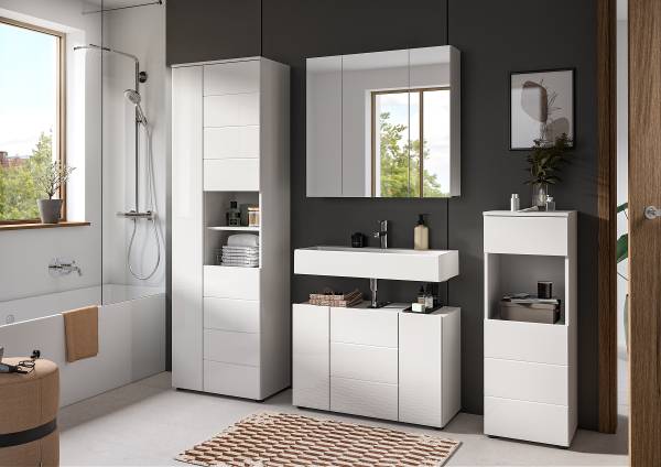 Badkamerset Nylum 4-delig combi B hoogglans wit/wit