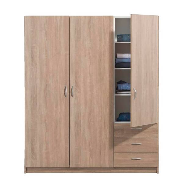 Draaideurkast Basanka Sonoma eikenhouten look - Breedte: 146 cm