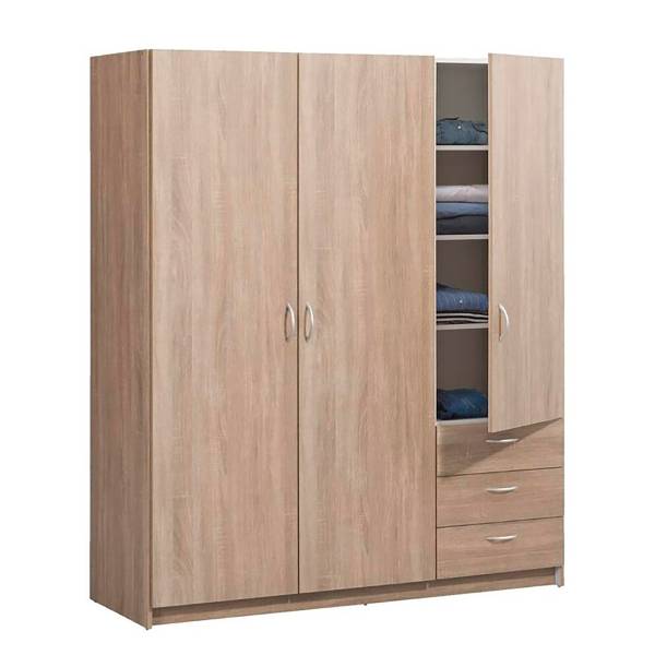 Draaideurkast Basanka Sonoma eikenhouten look - Breedte: 146 cm