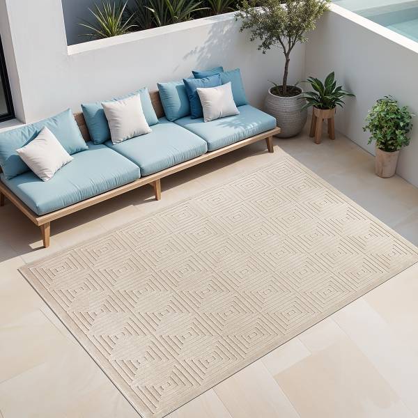 Buitenkleed Temara beige - 200 x 275 cm