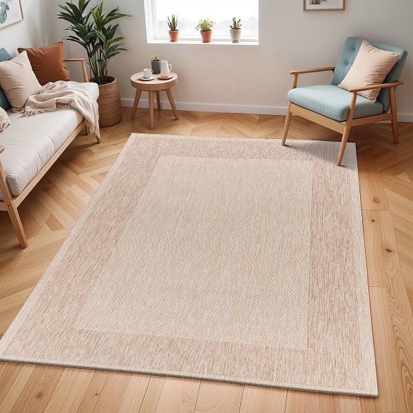 Outdoorteppich Melilla Polypropylen - Creme / Beige - 160 x 213 cm