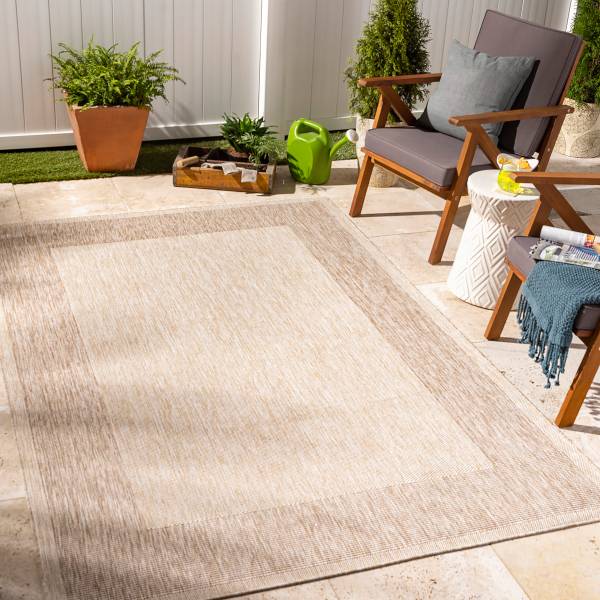 Outdoorteppich Melilla Polypropylen - Creme / Beige - 160 x 213 cm