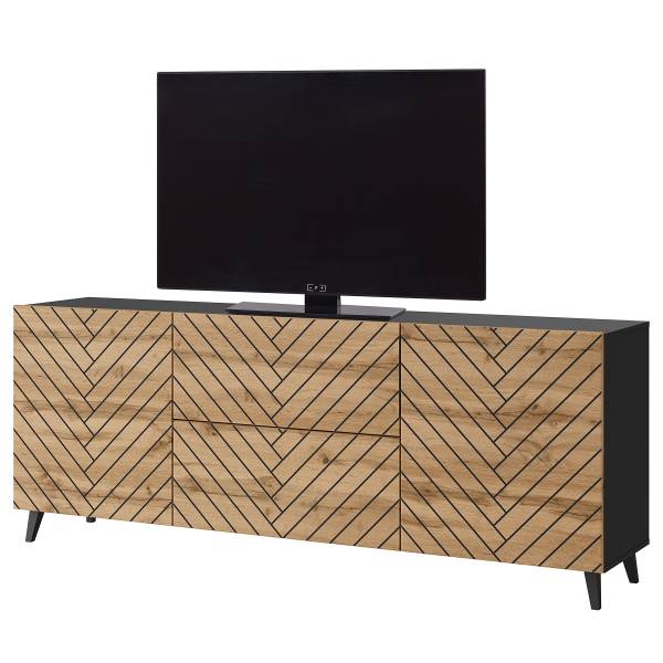 TV-Lowboard Orrock - 181 cm Wotaneiche Dekor