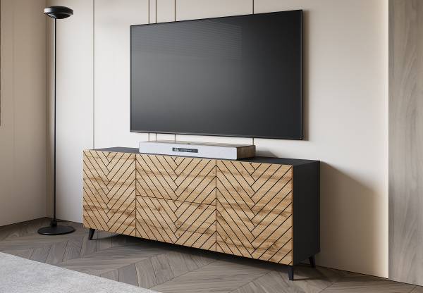 TV-Lowboard Orrock - 181 cm Wotaneiche Dekor
