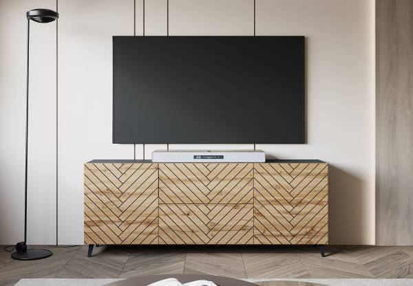TV-Lowboard Orrock - 181 cm Wotaneiche Dekor