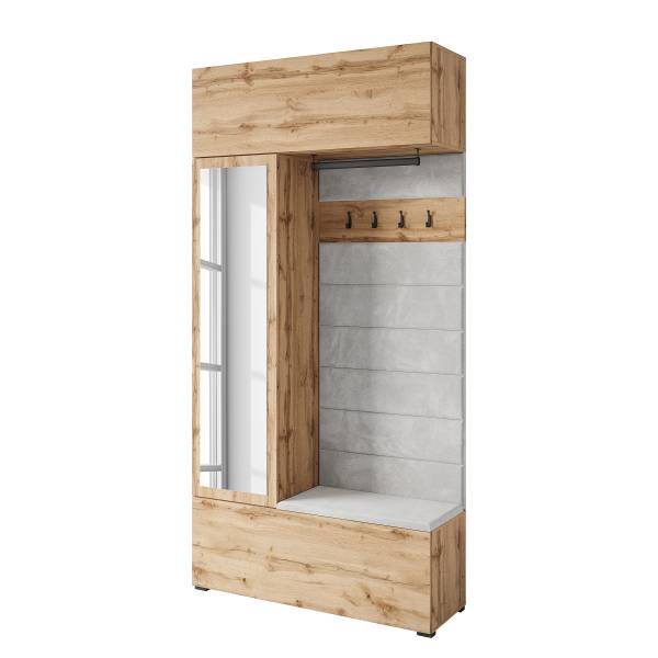 Kompaktgarderobe Mansard Wotaneiche Dekor