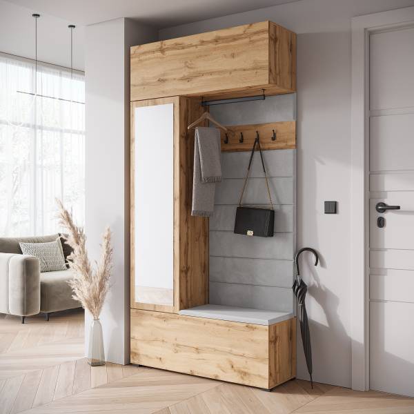 Kompaktgarderobe Mansard Wotaneiche Dekor