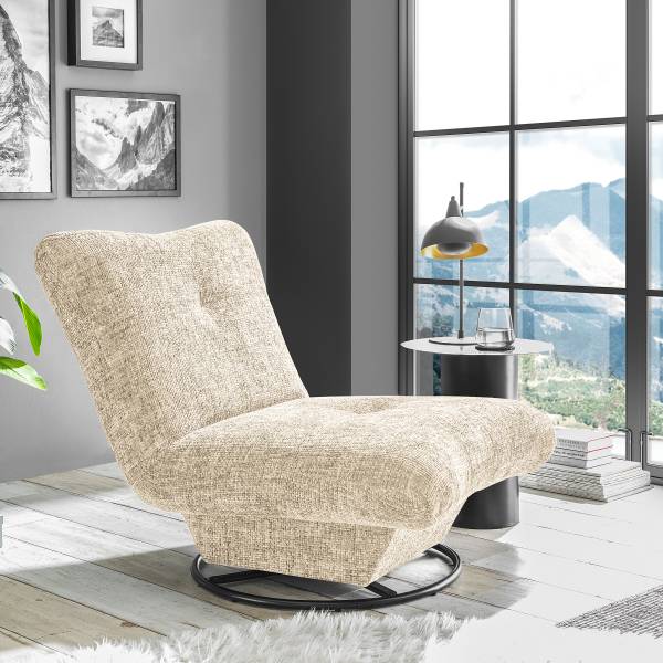 Fauteuil pivotant COORONG Tissu structuré Teelka: Crème