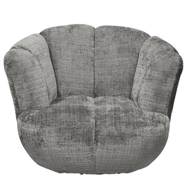 Poltrona girevole NEDLANDS Ciniglia Cristy: grigio - Altezza del sedile: 38 cm
