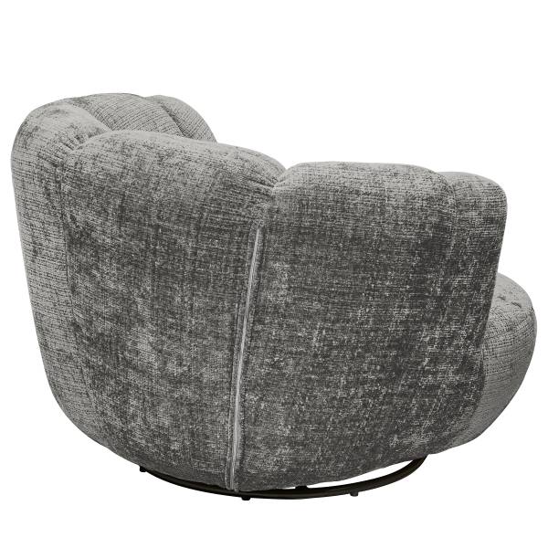 Poltrona girevole NEDLANDS Ciniglia Cristy: grigio - Altezza del sedile: 38 cm