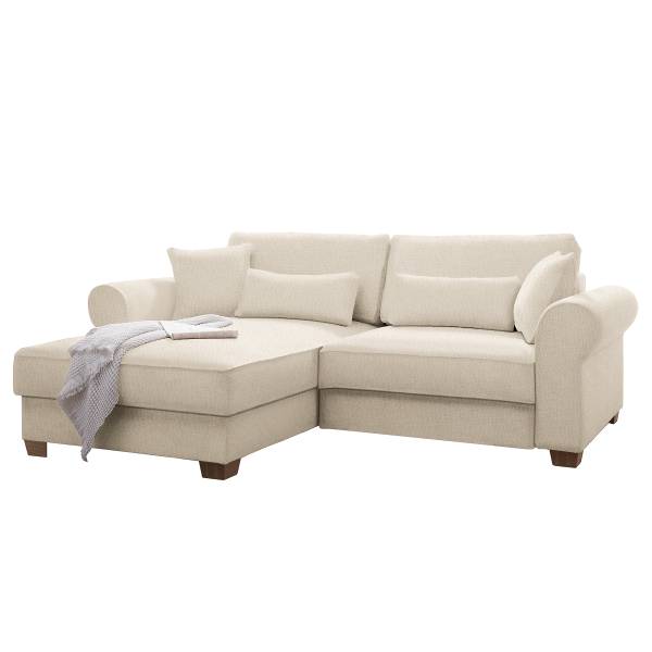 Canapé d’angle convertible Baragup Tissu chenille Edisa: Blanc laine