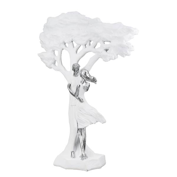 Scultura Coppia innamorata Bianco - Resina sintetica - 32 x 44 x 13 cm