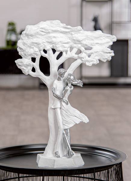 Scultura Coppia innamorata Bianco - Resina sintetica - 32 x 44 x 13 cm