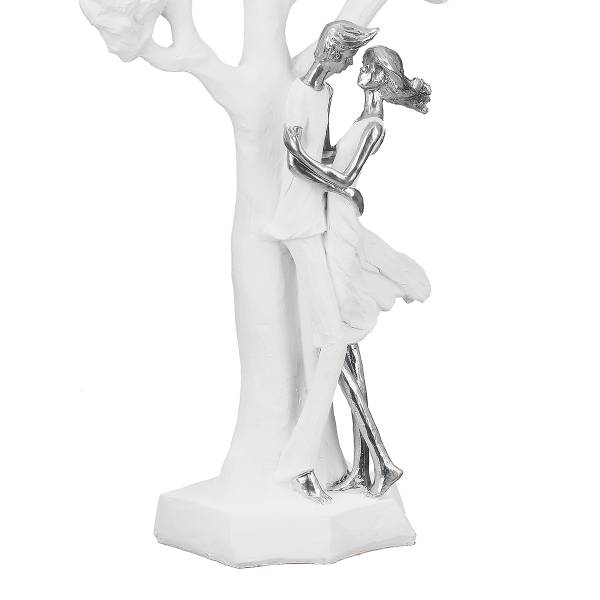 Scultura Coppia innamorata Bianco - Resina sintetica - 32 x 44 x 13 cm