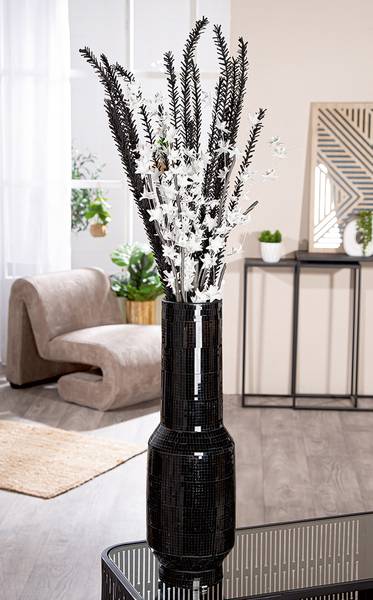 Bodenvase Black Disco Schwarz - Keramik - Höhe: 51 cm