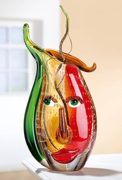 Gesichtsvase Musetto Multicolor - Farbglas - 22 x 31 x 7 cm