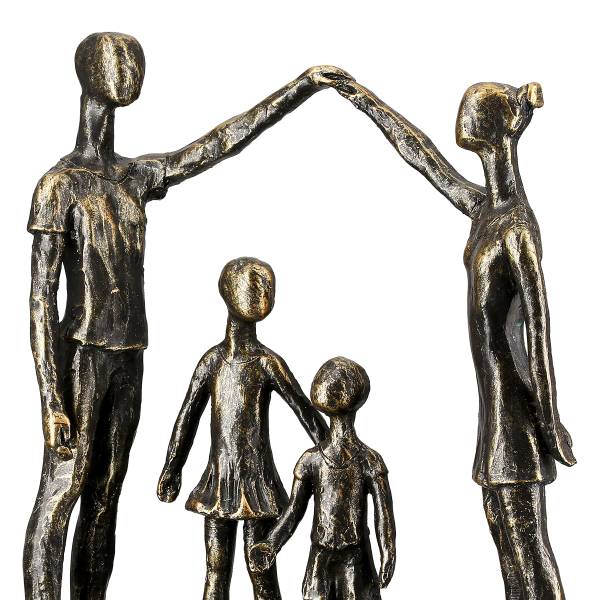 Skulptur Familie schützende Hände Braun - Kunstharz - 26 x 30 x 8 cm