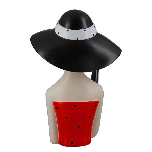 Figura Donna cappello nero Nero - Rosso - Resina sintetica - 19 x 29 x 15 cm