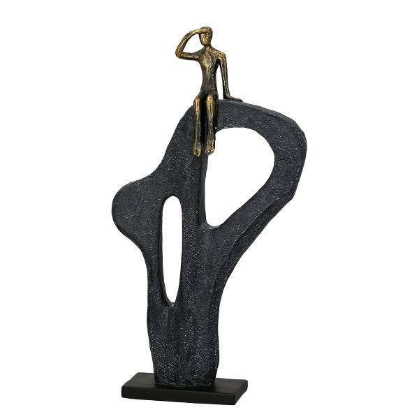Skulptur Blick in die Ferne Braun - Kunstharz - 25 x 47 x 7 cm
