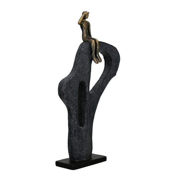 Skulptur Blick in die Ferne Braun - Kunstharz - 25 x 47 x 7 cm