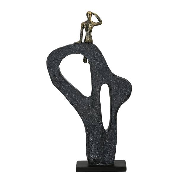 Skulptur Blick in die Ferne Braun - Kunstharz - 25 x 47 x 7 cm