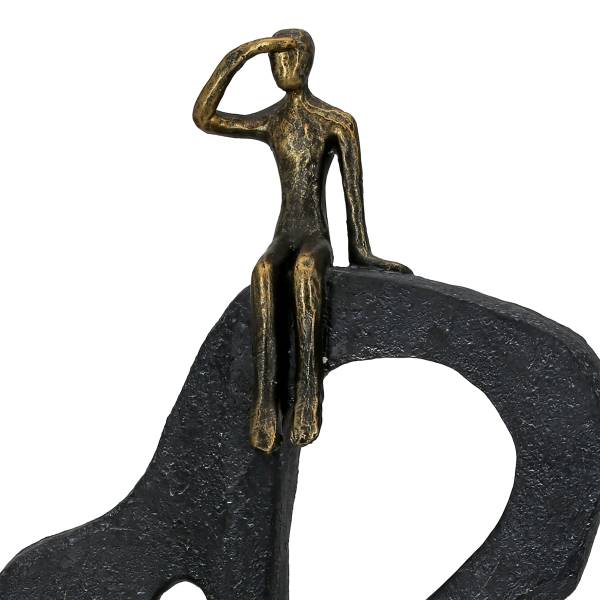 Skulptur Blick in die Ferne Braun - Kunstharz - 25 x 47 x 7 cm
