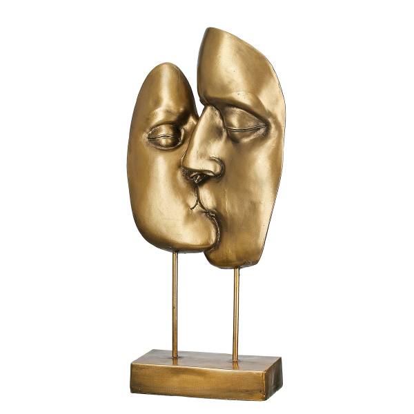 Scultura Bacio Dorato - Resina sintetica - 20 x 41 x 7 cm