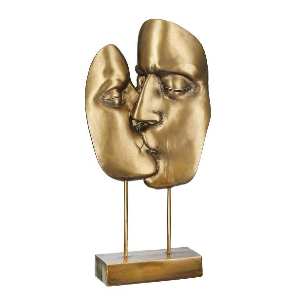 Scultura Bacio Dorato - Resina sintetica - 20 x 41 x 7 cm